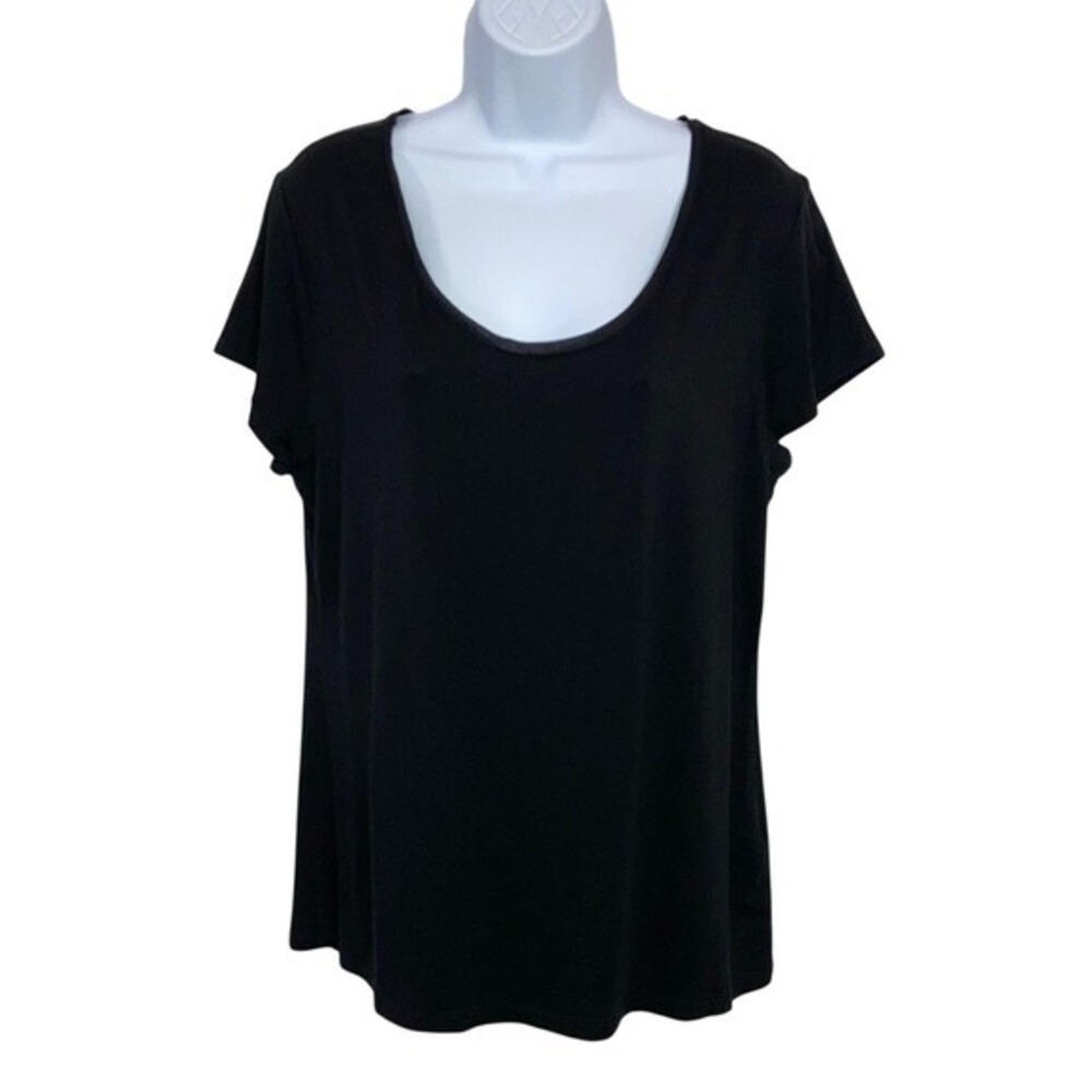 Banana Republic Luxe Touch T-shirt Top Mesh Trim Women's Size XL Minimalist